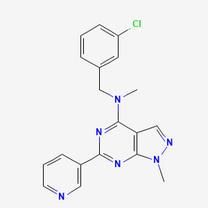 molecular formula C19H17ClN6 B5380988 N-(3-chlorobenzyl)-N,1-dimethyl-6-(3-pyridinyl)-1H-pyrazolo[3,4-d]pyrimidin-4-amine 
