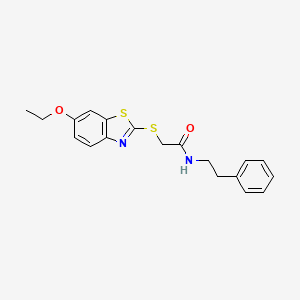 2-[(6-ethoxy-1,3-benzothiazol-2-yl)thio]-N-(2-phenylethyl)acetamide