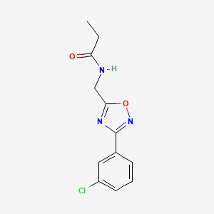 molecular formula C12H12ClN3O2 B5381052 N-{[3-(3-chlorophenyl)-1,2,4-oxadiazol-5-yl]methyl}propanamide 
