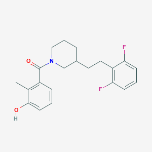 molecular formula C21H23F2NO2 B5381074 3-({3-[2-(2,6-difluorophenyl)ethyl]-1-piperidinyl}carbonyl)-2-methylphenol 
