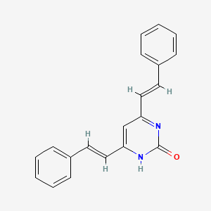 molecular formula C20H16N2O B5381085 4,6-bis(2-phenylvinyl)-2-pyrimidinol 