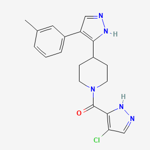molecular formula C19H20ClN5O B5381101 1-[(4-chloro-1H-pyrazol-3-yl)carbonyl]-4-[4-(3-methylphenyl)-1H-pyrazol-5-yl]piperidine 
