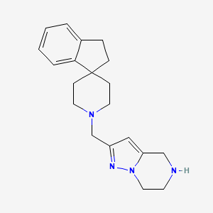 molecular formula C20H26N4 B5381124 1'-(4,5,6,7-tetrahydropyrazolo[1,5-a]pyrazin-2-ylmethyl)-2,3-dihydrospiro[indene-1,4'-piperidine] dihydrochloride 