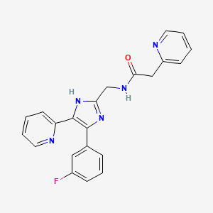 molecular formula C22H18FN5O B5381159 N-{[4-(3-fluorophenyl)-5-pyridin-2-yl-1H-imidazol-2-yl]methyl}-2-pyridin-2-ylacetamide 