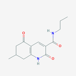 molecular formula C14H18N2O3 B5381173 7-methyl-2,5-dioxo-N-propyl-1,2,5,6,7,8-hexahydro-3-quinolinecarboxamide 