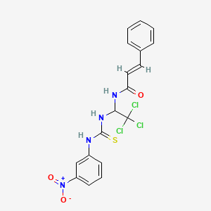 molecular formula C18H15Cl3N4O3S B5381182 3-phenyl-N-[2,2,2-trichloro-1-({[(3-nitrophenyl)amino]carbonothioyl}amino)ethyl]acrylamide 