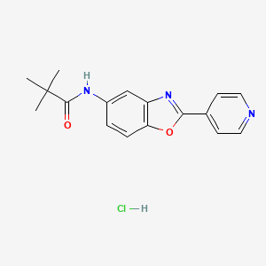 2,2-dimethyl-N-[2-(4-pyridinyl)-1,3-benzoxazol-5-yl]propanamide hydrochloride