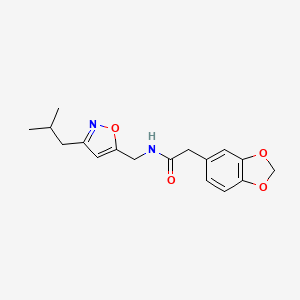 molecular formula C17H20N2O4 B5381241 2-(1,3-benzodioxol-5-yl)-N-[(3-isobutylisoxazol-5-yl)methyl]acetamide 