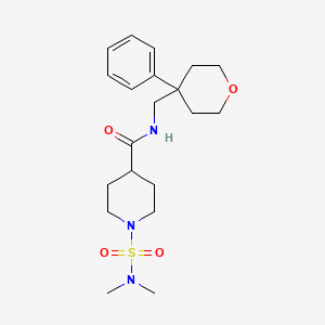 molecular formula C20H31N3O4S B5381244 1-[(dimethylamino)sulfonyl]-N-[(4-phenyltetrahydro-2H-pyran-4-yl)methyl]-4-piperidinecarboxamide 