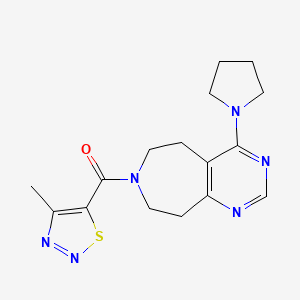 molecular formula C16H20N6OS B5381248 7-[(4-methyl-1,2,3-thiadiazol-5-yl)carbonyl]-4-pyrrolidin-1-yl-6,7,8,9-tetrahydro-5H-pyrimido[4,5-d]azepine 