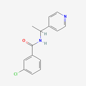 molecular formula C14H13ClN2O B5381256 3-chloro-N-[1-(4-pyridinyl)ethyl]benzamide 