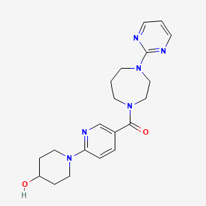 molecular formula C20H26N6O2 B5381257 1-{5-[(4-pyrimidin-2-yl-1,4-diazepan-1-yl)carbonyl]pyridin-2-yl}piperidin-4-ol 