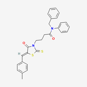molecular formula C28H26N2O2S2 B5381276 N-benzyl-4-[5-(4-methylbenzylidene)-4-oxo-2-thioxo-1,3-thiazolidin-3-yl]-N-phenylbutanamide 