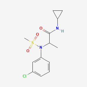 molecular formula C13H17ClN2O3S B5381297 N~2~-(3-chlorophenyl)-N~1~-cyclopropyl-N~2~-(methylsulfonyl)alaninamide 