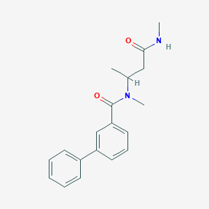 molecular formula C19H22N2O2 B5381298 N-methyl-N-[1-methyl-3-(methylamino)-3-oxopropyl]biphenyl-3-carboxamide 