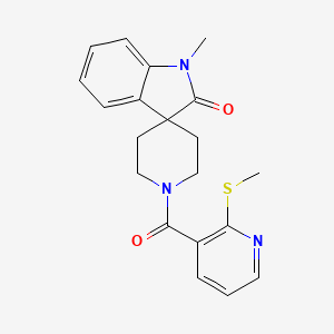 molecular formula C20H21N3O2S B5381326 1-methyl-1'-{[2-(methylthio)pyridin-3-yl]carbonyl}spiro[indole-3,4'-piperidin]-2(1H)-one 