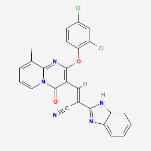 molecular formula C25H15Cl2N5O2 B5381331 2-(1H-benzimidazol-2-yl)-3-[2-(2,4-dichlorophenoxy)-9-methyl-4-oxo-4H-pyrido[1,2-a]pyrimidin-3-yl]acrylonitrile 