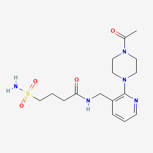molecular formula C16H25N5O4S B5381340 N-{[2-(4-acetylpiperazin-1-yl)pyridin-3-yl]methyl}-4-(aminosulfonyl)butanamide 