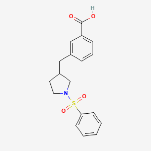 molecular formula C18H19NO4S B5381384 3-{[1-(phenylsulfonyl)pyrrolidin-3-yl]methyl}benzoic acid 