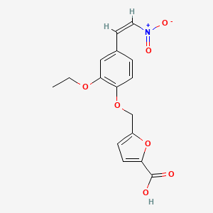 molecular formula C16H15NO7 B5381404 5-{[2-ethoxy-4-(2-nitrovinyl)phenoxy]methyl}-2-furoic acid 