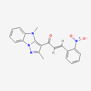molecular formula C20H16N4O3 B5381463 1-(2,4-dimethyl-4H-pyrazolo[1,5-a]benzimidazol-3-yl)-3-(2-nitrophenyl)-2-propen-1-one 