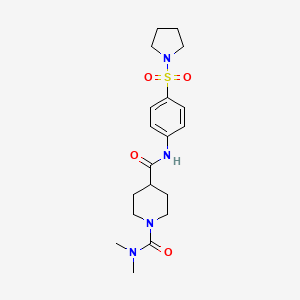 molecular formula C19H28N4O4S B5381493 N~1~,N~1~-dimethyl-N~4~-[4-(1-pyrrolidinylsulfonyl)phenyl]-1,4-piperidinedicarboxamide 