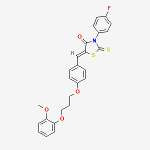 molecular formula C26H22FNO4S2 B5381522 3-(4-fluorophenyl)-5-{4-[3-(2-methoxyphenoxy)propoxy]benzylidene}-2-thioxo-1,3-thiazolidin-4-one 