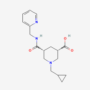 molecular formula C17H23N3O3 B5381528 (3S*,5R*)-1-(cyclopropylmethyl)-5-{[(2-pyridinylmethyl)amino]carbonyl}-3-piperidinecarboxylic acid 