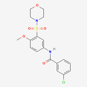 molecular formula C18H19ClN2O5S B5381544 3-chloro-N-[4-methoxy-3-(4-morpholinylsulfonyl)phenyl]benzamide 