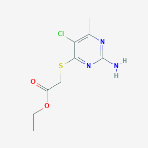 molecular formula C9H12ClN3O2S B5381547 ethyl [(2-amino-5-chloro-6-methyl-4-pyrimidinyl)thio]acetate 