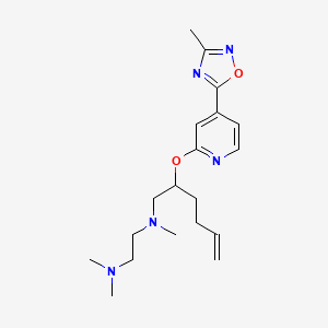 molecular formula C19H29N5O2 B5381552 N,N,N'-trimethyl-N'-[((2R,5S)-5-{[4-(3-methyl-1,2,4-oxadiazol-5-yl)pyridin-2-yl]methyl}tetrahydrofuran-2-yl)methyl]ethane-1,2-diamine 