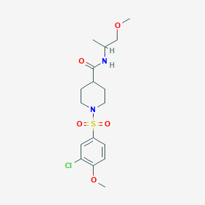 molecular formula C17H25ClN2O5S B5381584 1-[(3-chloro-4-methoxyphenyl)sulfonyl]-N-(2-methoxy-1-methylethyl)piperidine-4-carboxamide 
