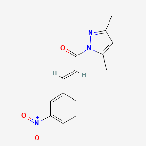 molecular formula C14H13N3O3 B5381599 3,5-dimethyl-1-[3-(3-nitrophenyl)acryloyl]-1H-pyrazole 