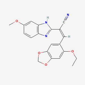 molecular formula C20H17N3O4 B5381637 3-(6-ethoxy-1,3-benzodioxol-5-yl)-2-(5-methoxy-1H-benzimidazol-2-yl)acrylonitrile 