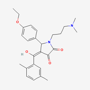 molecular formula C26H32N2O4 B5381639 1-[3-(dimethylamino)propyl]-4-(2,5-dimethylbenzoyl)-5-(4-ethoxyphenyl)-3-hydroxy-1,5-dihydro-2H-pyrrol-2-one 