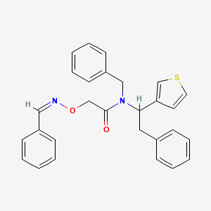 molecular formula C28H26N2O2S B5381654 N-benzyl-2-[(benzylideneamino)oxy]-N-[2-phenyl-1-(3-thienyl)ethyl]acetamide 