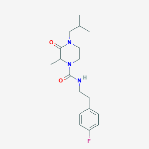 molecular formula C18H26FN3O2 B5381661 N-[2-(4-fluorophenyl)ethyl]-4-isobutyl-2-methyl-3-oxo-1-piperazinecarboxamide 