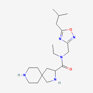 molecular formula C18H31N5O2 B5381665 N-ethyl-N-[(5-isobutyl-1,2,4-oxadiazol-3-yl)methyl]-2,8-diazaspiro[4.5]decane-3-carboxamide dihydrochloride 