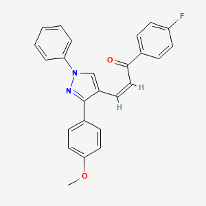 1-(4-fluorophenyl)-3-[3-(4-methoxyphenyl)-1-phenyl-1H-pyrazol-4-yl]-2-propen-1-one