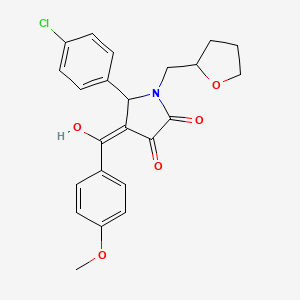 molecular formula C23H22ClNO5 B5381695 5-(4-chlorophenyl)-3-hydroxy-4-(4-methoxybenzoyl)-1-(tetrahydro-2-furanylmethyl)-1,5-dihydro-2H-pyrrol-2-one CAS No. 496798-24-4
