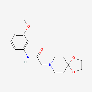 molecular formula C16H22N2O4 B5381696 2-(1,4-dioxa-8-azaspiro[4.5]dec-8-yl)-N-(3-methoxyphenyl)acetamide 