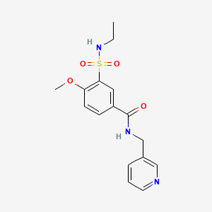molecular formula C16H19N3O4S B5381703 3-[(ethylamino)sulfonyl]-4-methoxy-N-(3-pyridinylmethyl)benzamide 