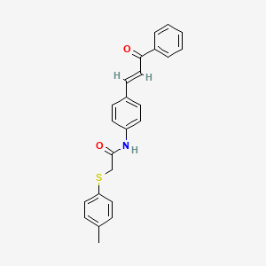molecular formula C24H21NO2S B5381710 2-[(4-methylphenyl)thio]-N-[4-(3-oxo-3-phenyl-1-propen-1-yl)phenyl]acetamide 