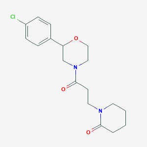 molecular formula C18H23ClN2O3 B5381743 1-{3-[2-(4-chlorophenyl)morpholin-4-yl]-3-oxopropyl}piperidin-2-one 