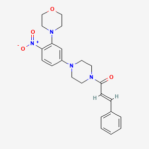 molecular formula C23H26N4O4 B5381744 4-[5-(4-cinnamoyl-1-piperazinyl)-2-nitrophenyl]morpholine 