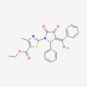 molecular formula C24H20N2O5S B5381783 ethyl 2-(3-benzoyl-4-hydroxy-5-oxo-2-phenyl-2,5-dihydro-1H-pyrrol-1-yl)-4-methyl-1,3-thiazole-5-carboxylate 
