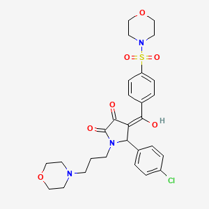 molecular formula C28H32ClN3O7S B5381827 5-(4-chlorophenyl)-3-hydroxy-1-[3-(4-morpholinyl)propyl]-4-[4-(4-morpholinylsulfonyl)benzoyl]-1,5-dihydro-2H-pyrrol-2-one 