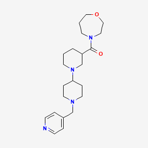molecular formula C22H34N4O2 B5381829 3-(1,4-oxazepan-4-ylcarbonyl)-1'-(pyridin-4-ylmethyl)-1,4'-bipiperidine 