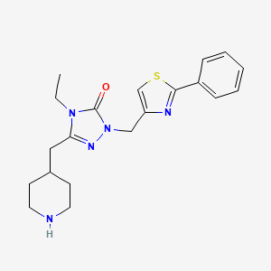 molecular formula C20H25N5OS B5381855 4-ethyl-2-[(2-phenyl-1,3-thiazol-4-yl)methyl]-5-(4-piperidinylmethyl)-2,4-dihydro-3H-1,2,4-triazol-3-one dihydrochloride 
