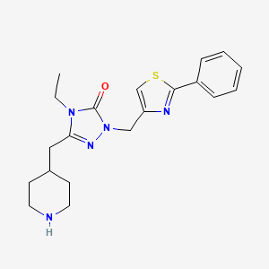 4-ethyl-2-[(2-phenyl-1,3-thiazol-4-yl)methyl]-5-(4-piperidinylmethyl)-2,4-dihydro-3H-1,2,4-triazol-3-one dihydrochloride